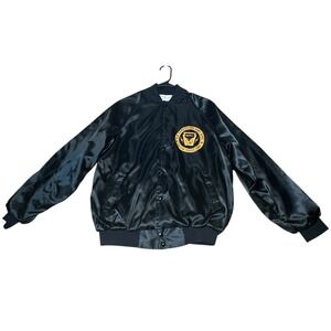 Army Depot New Cumberland Mens Satin Nylon XL Jacket Patched Button Snap Varsity